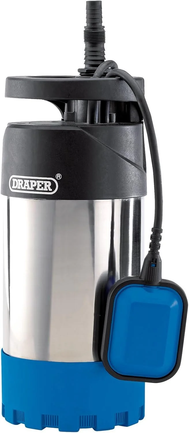 پمپ آب غوطه ور چاه عمیق قابل حمل 1000 وات Draper | حداکثر ظرفیت جریان 5460 لیتر در ساعت | پمپ برقی 230 ولت | محافظت در برابر اضافه بار حرارتی | سوئیچ شناور یکپارچه | پمپ تخلیه کابل 15 متری | 98921