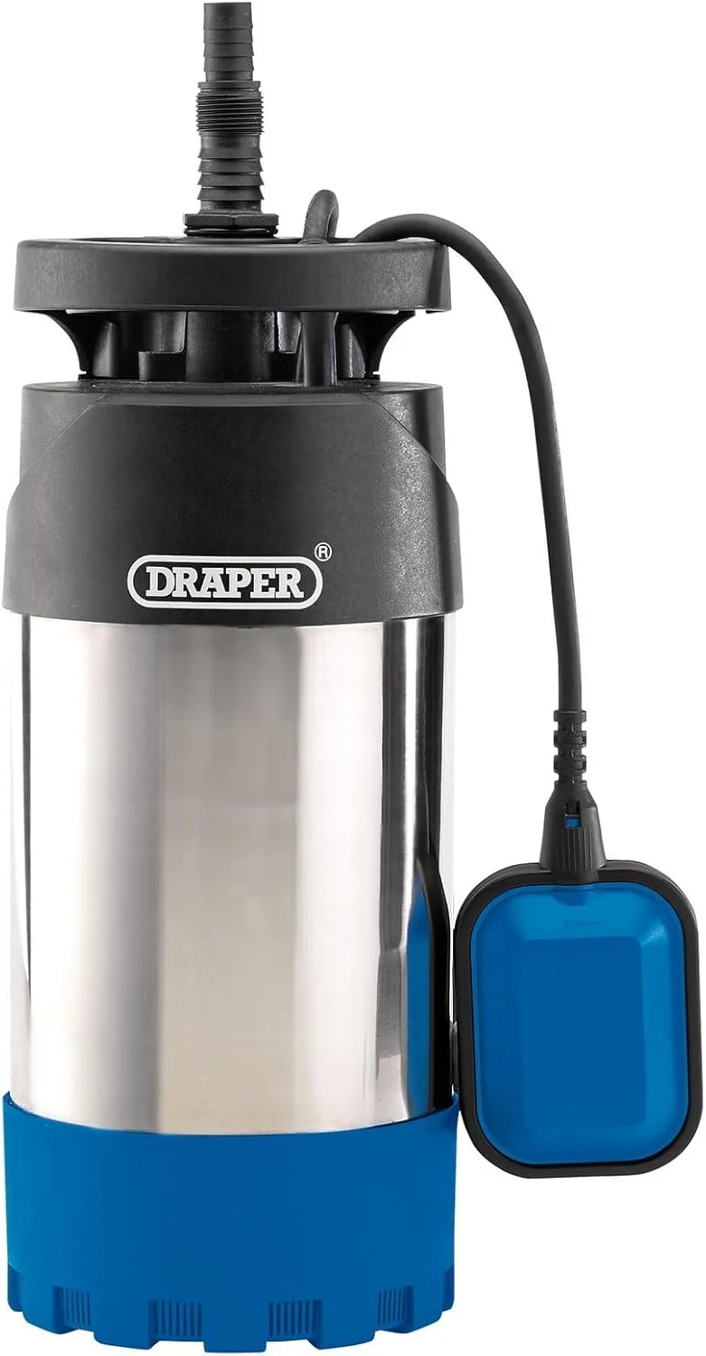 پمپ آب غوطه ور چاه عمیق قابل حمل 1000 وات Draper | حداکثر ظرفیت جریان 5460 لیتر در ساعت | پمپ برقی 230 ولت | محافظت در برابر اضافه بار حرارتی | سوئیچ شناور یکپارچه | پمپ تخلیه کابل 15 متری | 98921