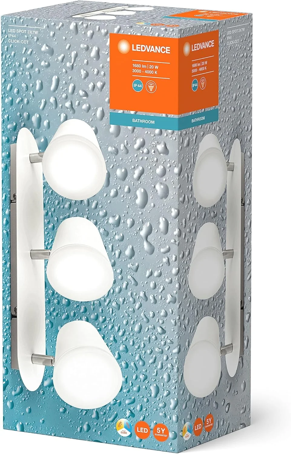 چراغ دیواری و سقفی LEDVANCE مدل LED Spot IP44 Click CCT با نور سفید گرم و سرد قابل کنترل از طریق کلید دیواری 20 وات آلومینیوم IP44 چراغ دیواری و سقفی LEDVANCE مدل LED Spot IP44 Click CCT با نور سفید گرم و سرد قابل کنترل از طریق کلید دیواری 20 وات آلومینیوم IP44