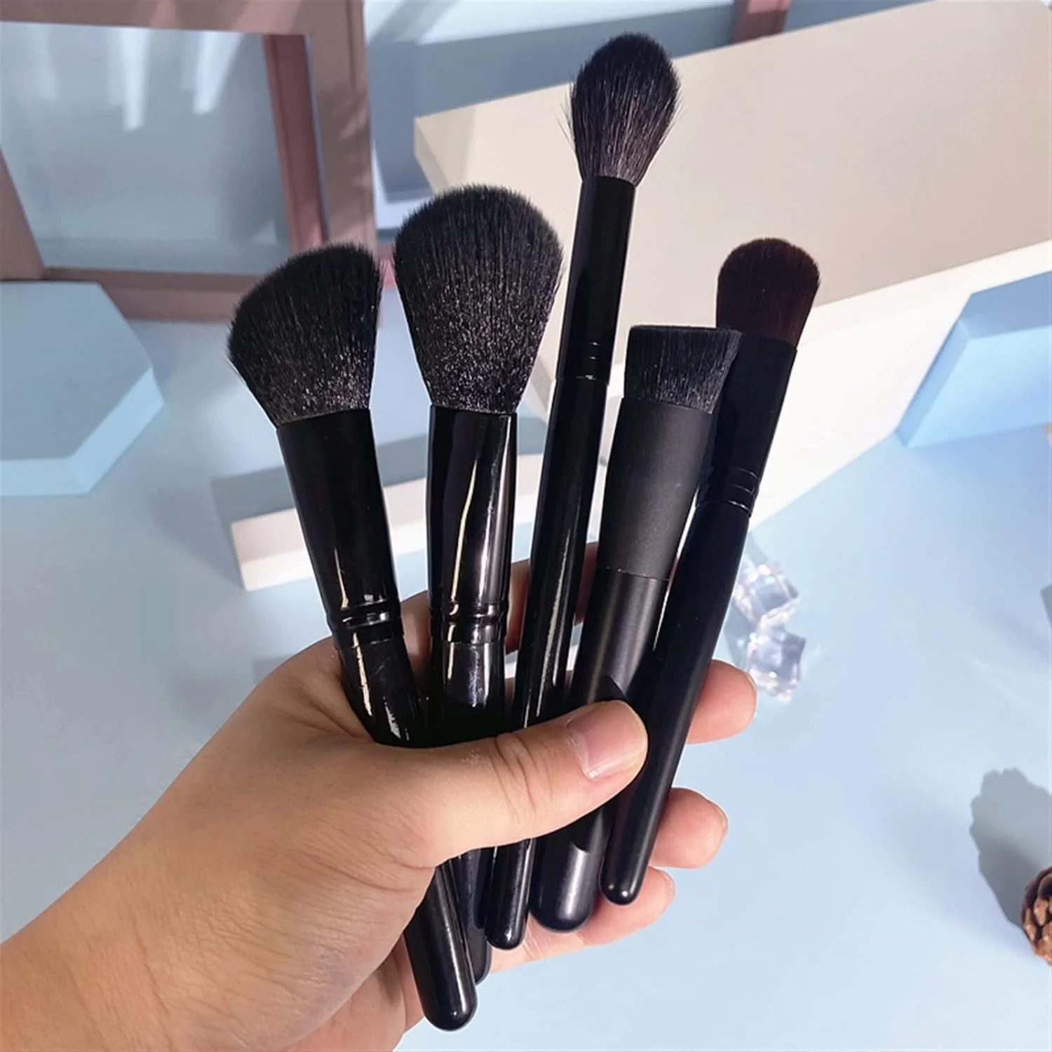 ست برس آرایشی هودور، 1 عدد ابزار آرایشی حرفه ای کلاسیک مشکی پودر کرم پودر کانتور رژگونه برس آرایشی برس زیبایی ست برس آرایشی هودور، 1 عدد ابزار آرایشی حرفه ای کلاسیک مشکی پودر کرم پودر کانتور رژگونه برس آرایشی برس زیبایی