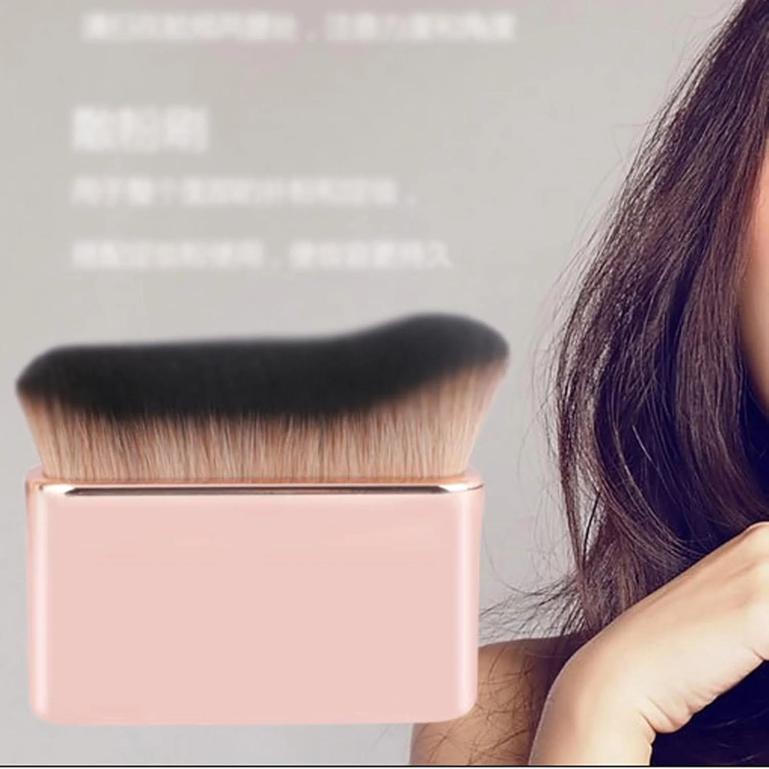 ست براش آرایشی هودور، 1 عدد براش آرایشی کرم پودر، براش آرایشی برنزر مایع، براش های آرایشی پودری موج دار صورت، ابزارهای ضروری آرایشی قابل حمل.