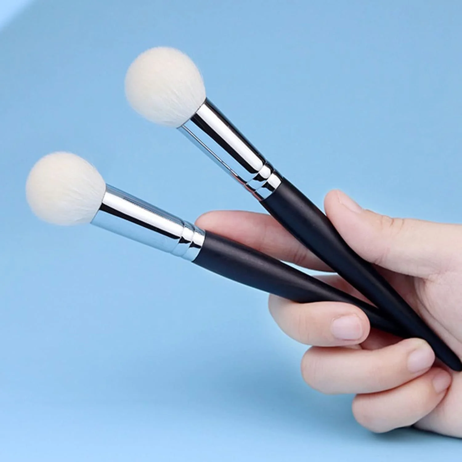 ست براش آرایشی HODORE، 1 عدد براش آرایشی نوک تیز ظریف، براش کروی رنگی برای پودر و رژگونه، براش خط قرمز.