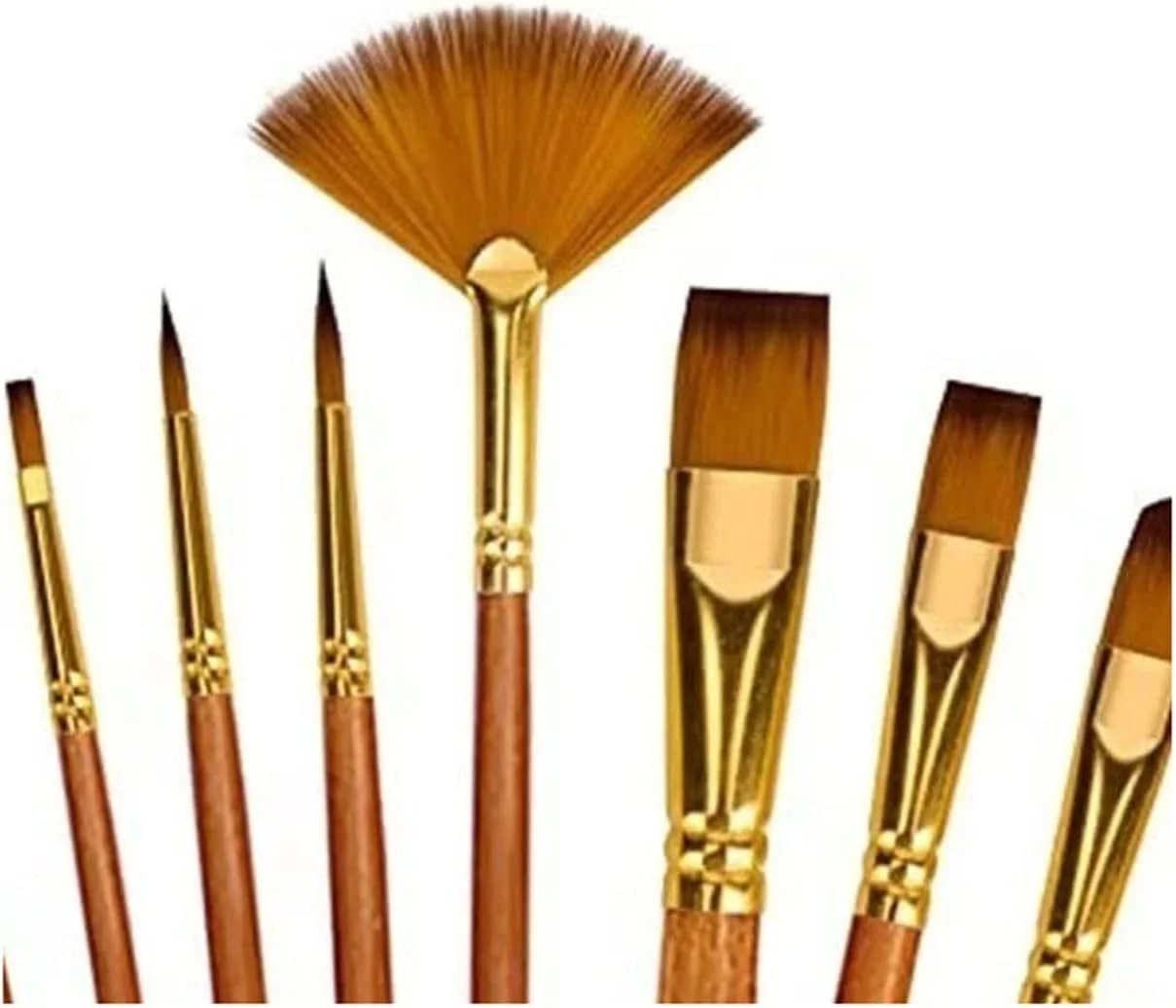 ست برس آرایشی HODORE، ست 10 عددی برس رنگ آمیزی موی نایلونی چندگانه با میله کوتاه قهوه ای، برس نقاشی، لوازم هنری