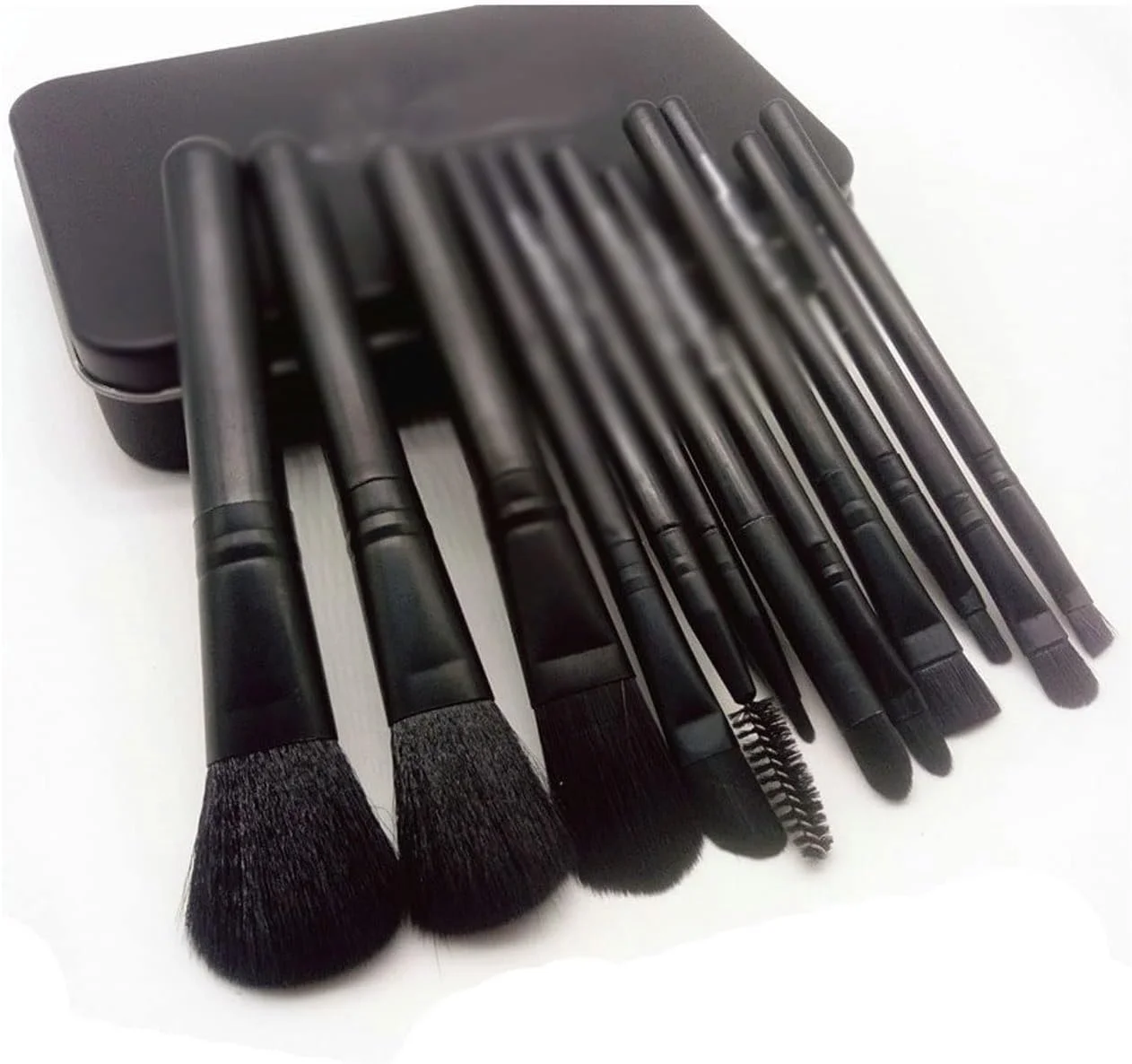 ست برس آرایشی هودور، 12 تکه برس آرایشی مبتدی پودر رژگونه سایه چشم کرم پودر ابزار آرایش برس آرایشی لوازم آرایشی.