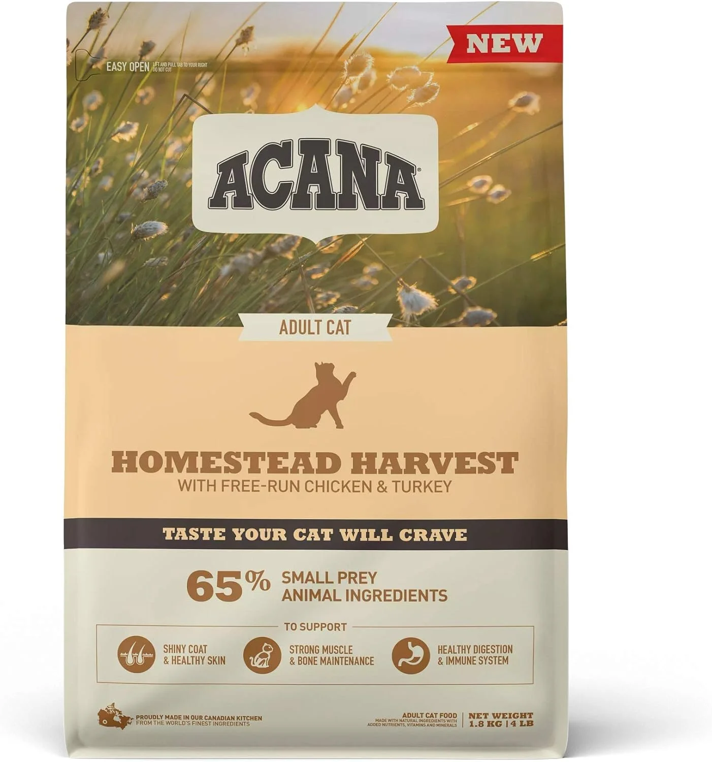 غذای خشک گربه آکانا مدل Homestead Harvest با طعم مرغ و بوقلمون - 1.8 کیلوگرم