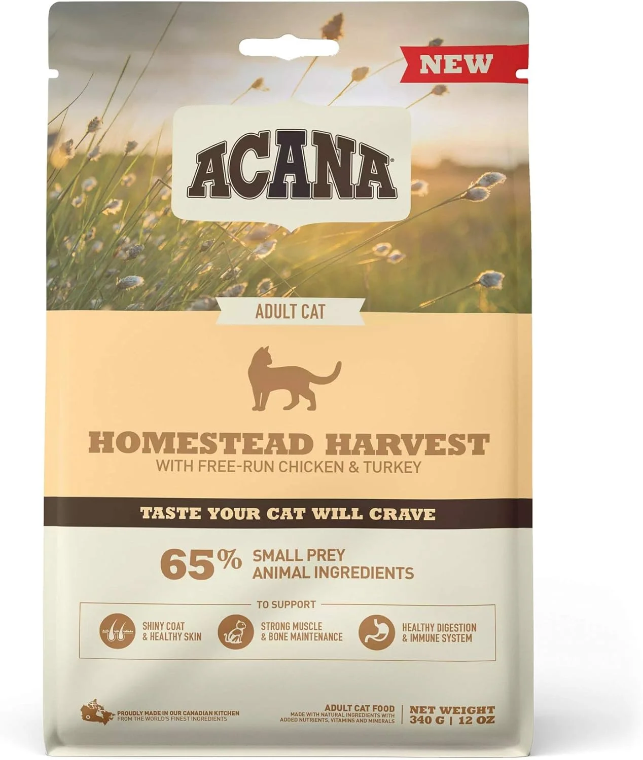 غذای خشک گربه آکانا مدل Homestead Harvest با طعم مرغ و بوقلمون - 340 گرم