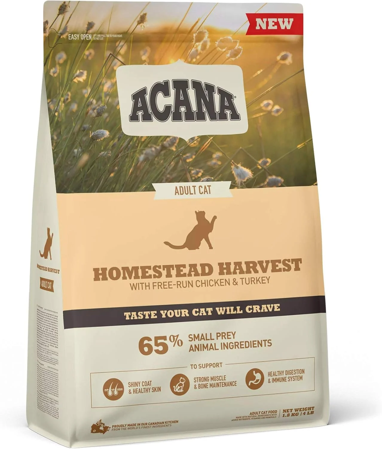 غذای خشک گربه آکانا مدل Homestead Harvest با طعم مرغ و بوقلمون - 1.8 کیلوگرم غذای خشک گربه آکانا مدل Homestead Harvest با طعم مرغ و بوقلمون - 1.8 کیلوگرم