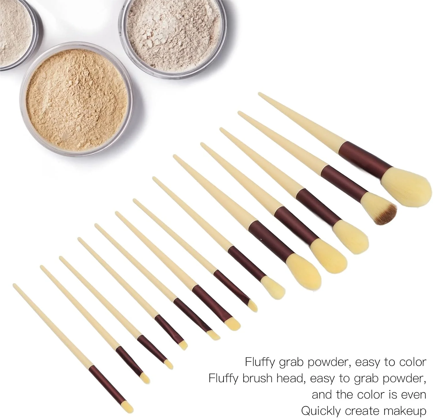 ست برس آرایشی HJIHVGU، برس پودر، ابزار آرایش ظریف برای استفاده روزانه