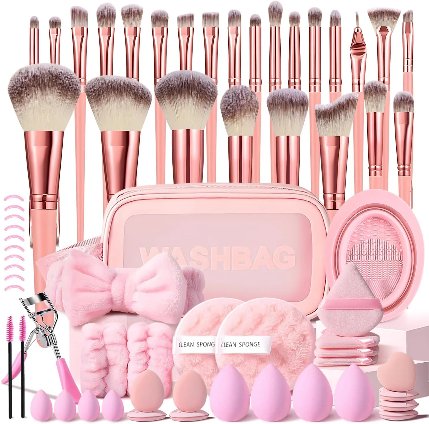 ست 65 عددی برس آرایشی صورتی HGHDBT، ست کیت آرایشی حرفه ای چند منظوره با کیف، لوازم جانبی آرایش صورت، ست برس آرایش فونداسیون، برس ها و ابزارهای آرایش چشم و صورت ست 65 عددی برس آرایشی صورتی HGHDBT، ست کیت آرایشی حرفه ای چند منظوره با کیف، لوازم جانبی آرایش صورت، ست برس آرایش فونداسیون، برس ها و ابزارهای آرایش چشم و صورت