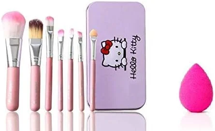 ست برس آرایشی 7 تکه هیلاری رودا Miss & Mam به همراه جعبه نگهداری و پد اسفنجی (رنگ ممکن است متفاوت باشد)