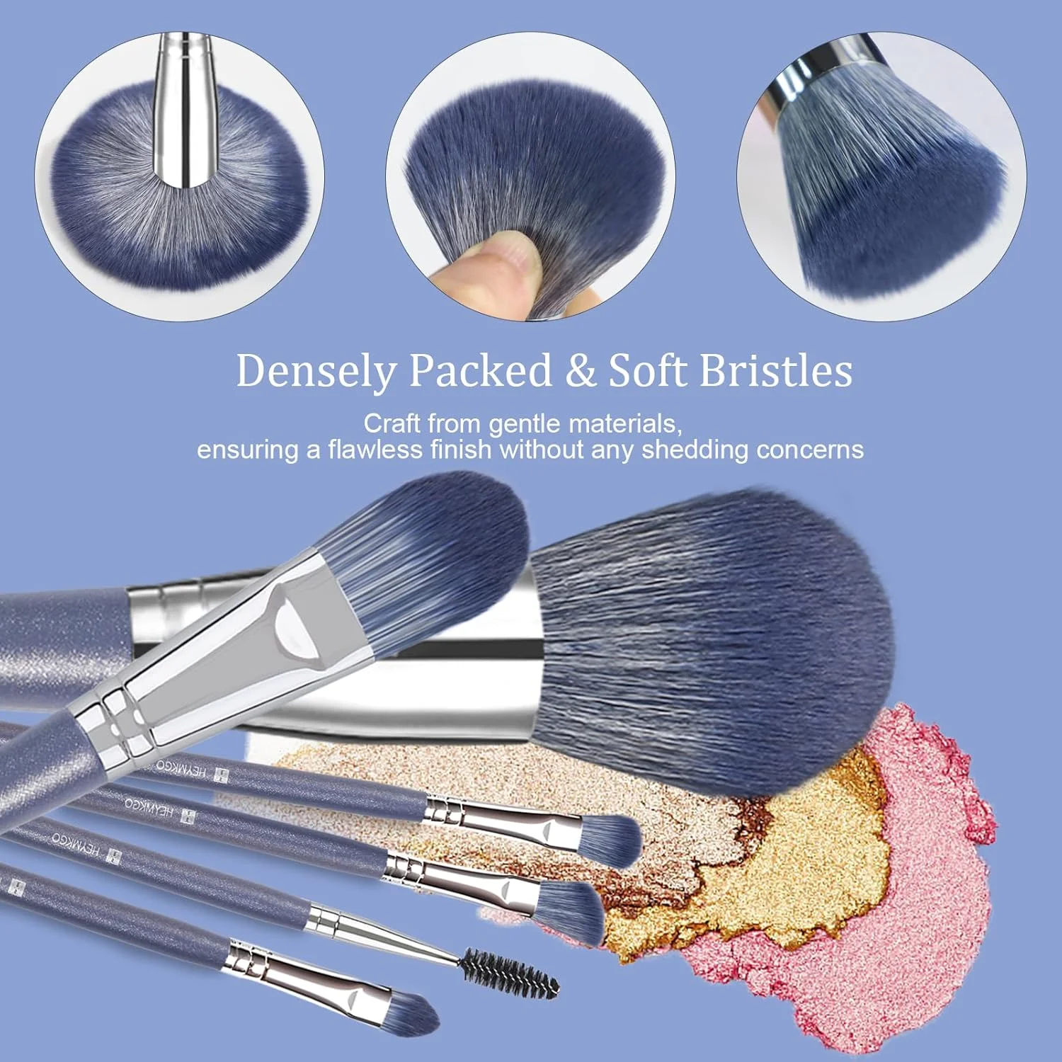 ست برس آرایشی HEYMKGO، 16 عدد برس آرایشی حرفه ای برای کرم پودر، سایه چشم، خط چشم، رژگونه، ترکیب، کانسیلر، بسته برس آرایشی برای زنان، هدیه تولد، کریسمس، ولنتاین