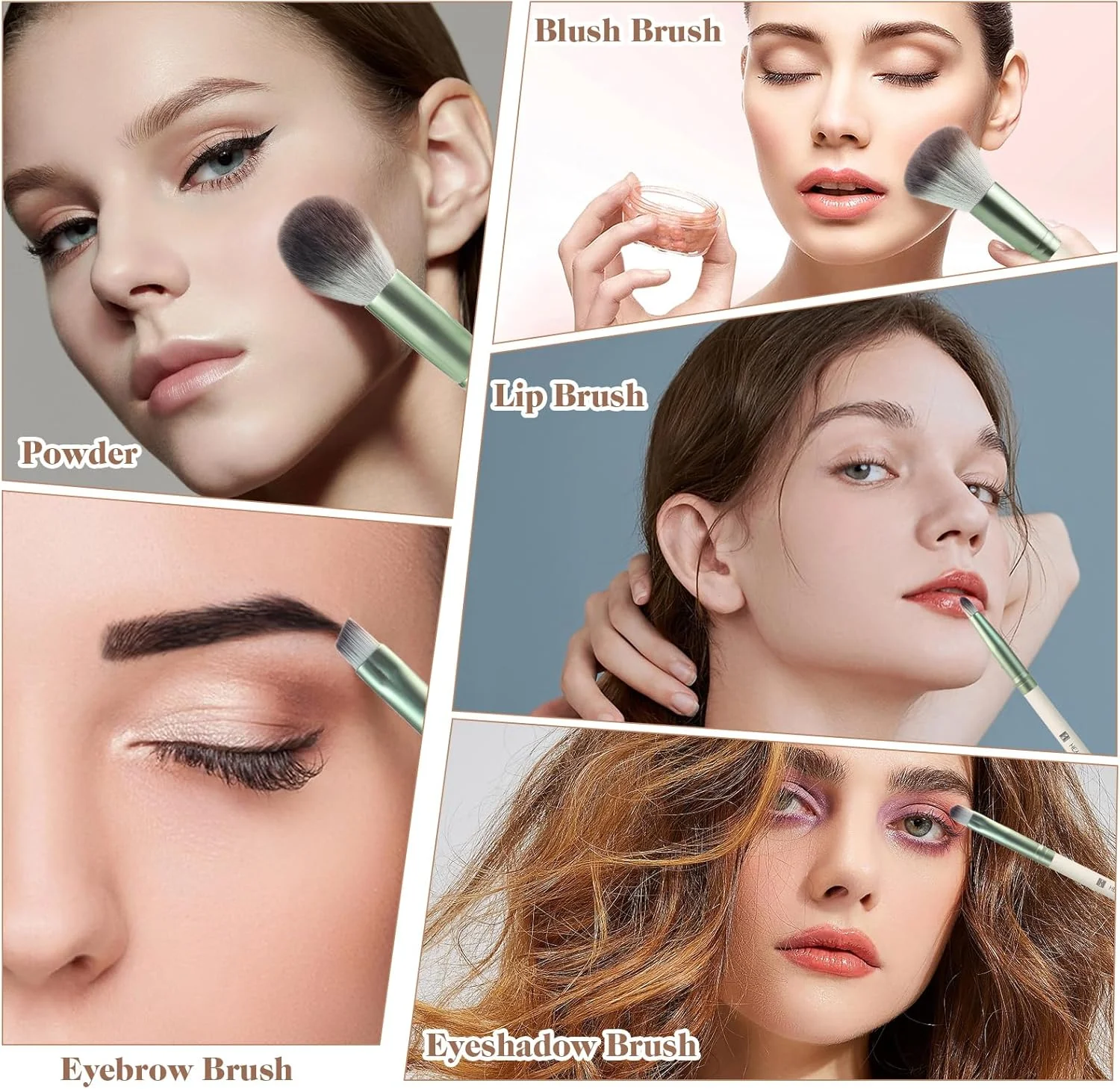 ست براش آرایشی 12 عددی HEYMKGO، برس های آرایشی حرفه ای، مجموعه برس ممتاز مصنوعی برای کرم پودر، رژگونه، ترکیب، لب، سایه چشم، ابرو به همراه کیف مسافرتی