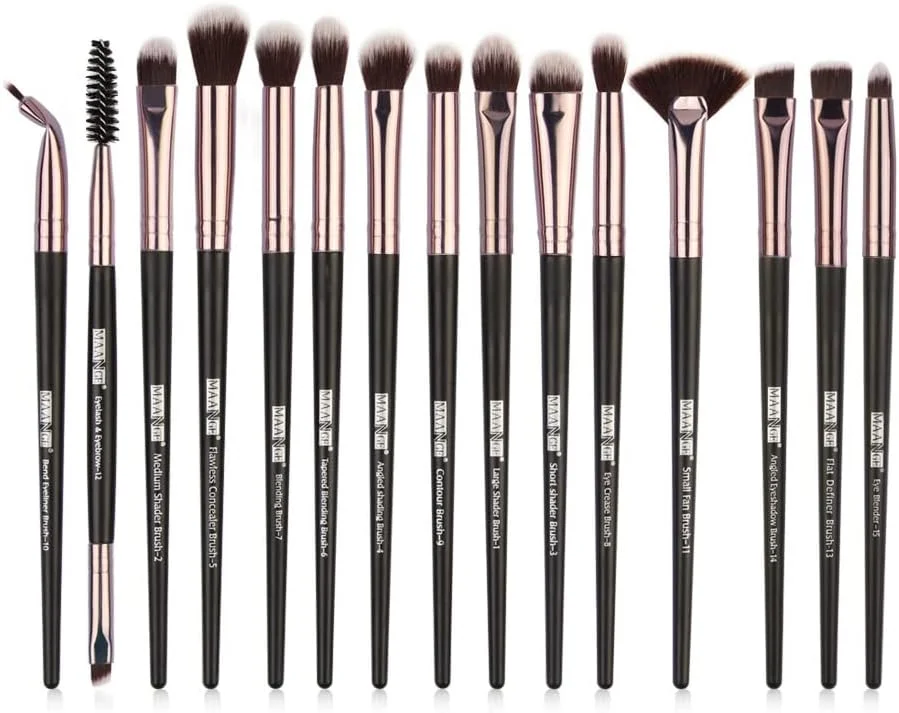 ست برس آرایشی چشم HELEMIY شامل 15 عدد برس سایه چشم، برس ریمل، برس خط چشم، ابزار آرایشی و کیت برس آرایشی ست برس آرایشی چشم HELEMIY شامل 15 عدد برس سایه چشم، برس ریمل، برس خط چشم، ابزار آرایشی و کیت برس آرایشی