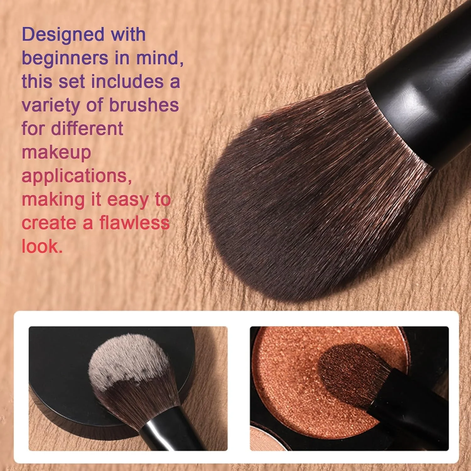 ست برس آرایشی مینی هلمی 8 عددی، ست کوچک قابل حمل برس های مبتدی پودر سایه چشم