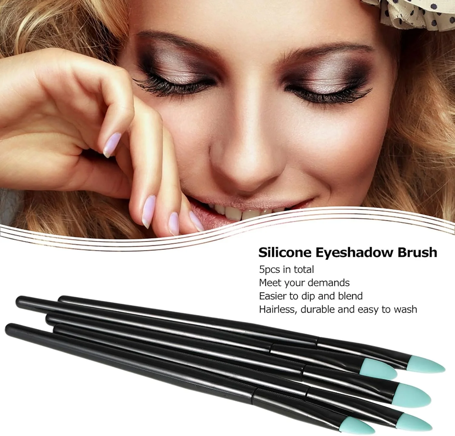 ست برس آرایشی سیلیکونی HELEMIY 5 عددی، کیت برس سایه چشم حرفه ای، ابزار آرایشی صورت برای خانم ها، رنگارنگ