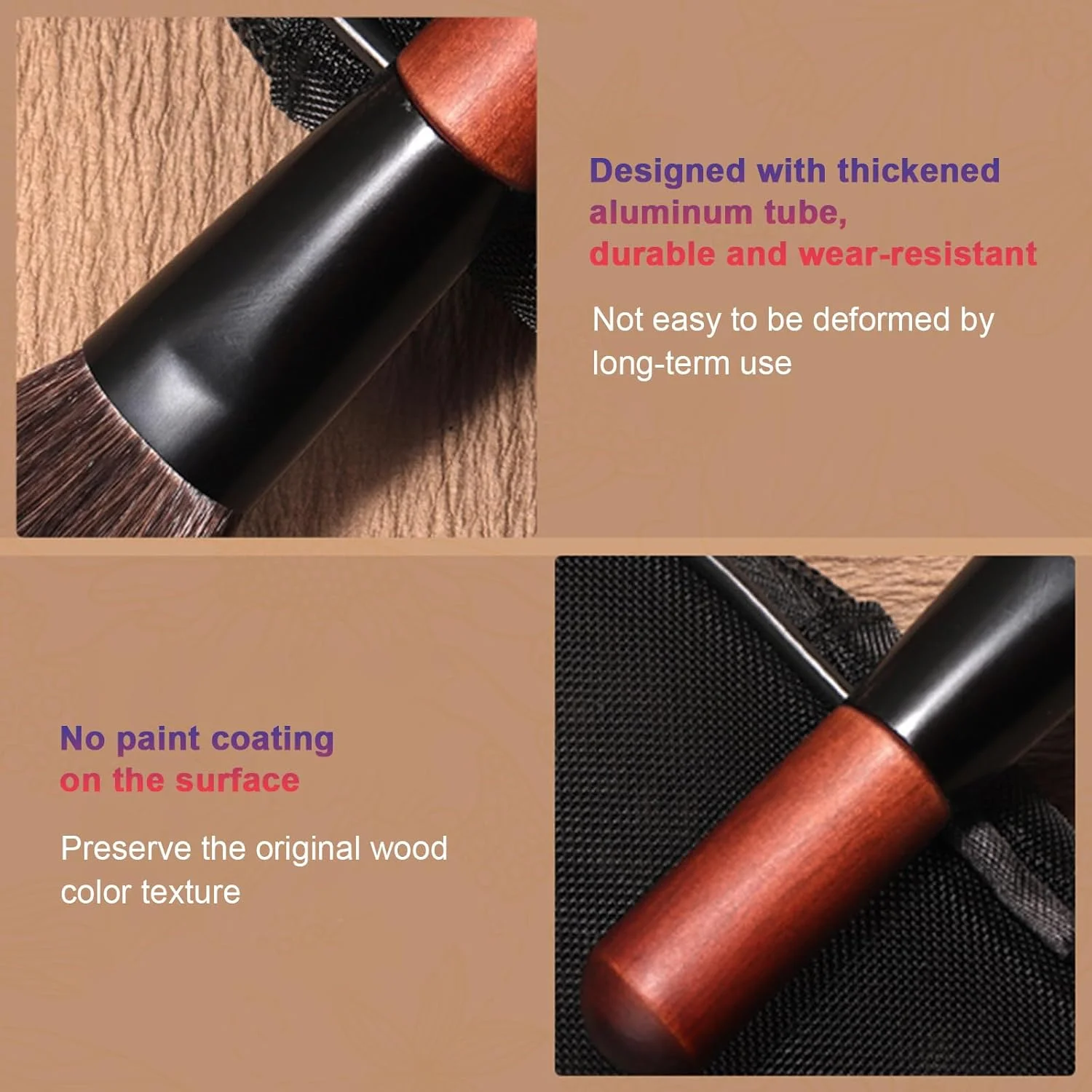 ست برس آرایشی مینی هلمی 8 عددی، ست کوچک قابل حمل برس های مبتدی پودر سایه چشم