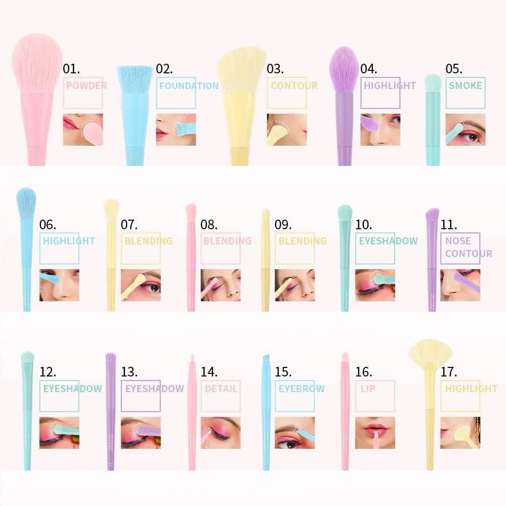 ست برس آرایشی هاویلا® 17 تکه، ابزار آرایشی حرفه ای