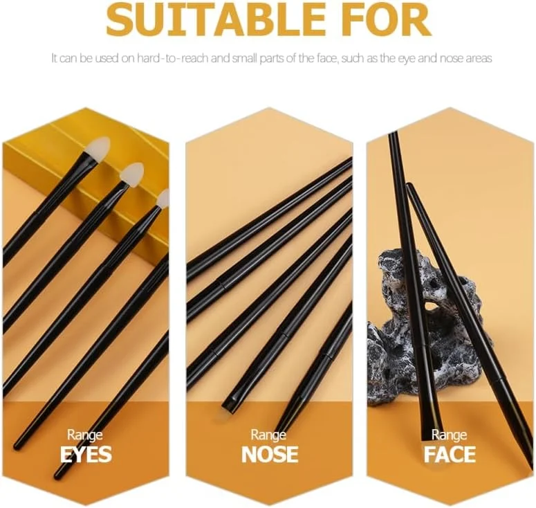 ست برس آرایشی سیلیکونی Healeved 5 عددی، اپلیکاتور سایه چشم، برس سایه چشم، برس لب سیلیکونی، اپلیکاتور آرایشی سیلیکونی برای خط چشم، ابرو، سایه چشم، آرایش لب