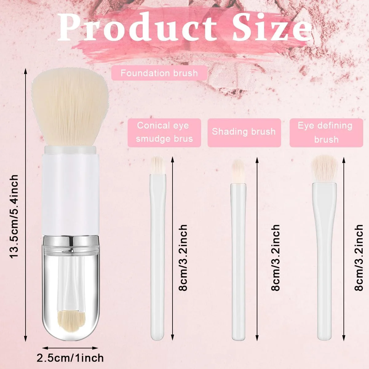 ست برس آرایشی مینی 4 در 1 HASTHIP® YourBrand، برس قابل حمل و ضروری برای سفر، کانسیلر، سایه چشم، هایلایتر، رژ لب، برس های آرایشی فشرده و مصنوعی برای صورت و چشم ست برس آرایشی مینی 4 در 1 HASTHIP® YourBrand، برس قابل حمل و ضروری برای سفر، کانسیلر، سایه چشم، هایلایتر، رژ لب، برس های آرایشی فشرده و مصنوعی برای صورت و چشم