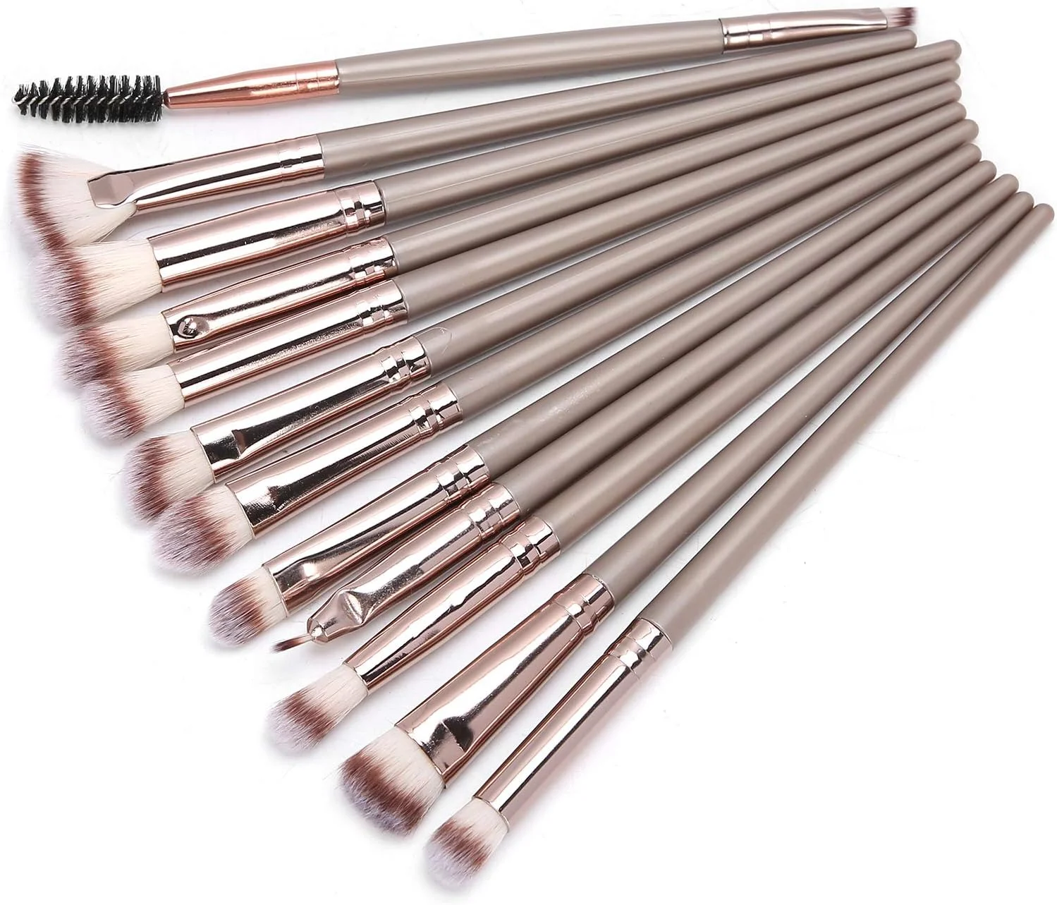 ست برس آرایشی 12 تکه Haofy، نایلونی، پودر فیکس، رژگونه، کانسیلر، سایه چشم، برس لب، کرم پودر، ترکیب کننده، پودر صورت، رژگونه، سایه چشم