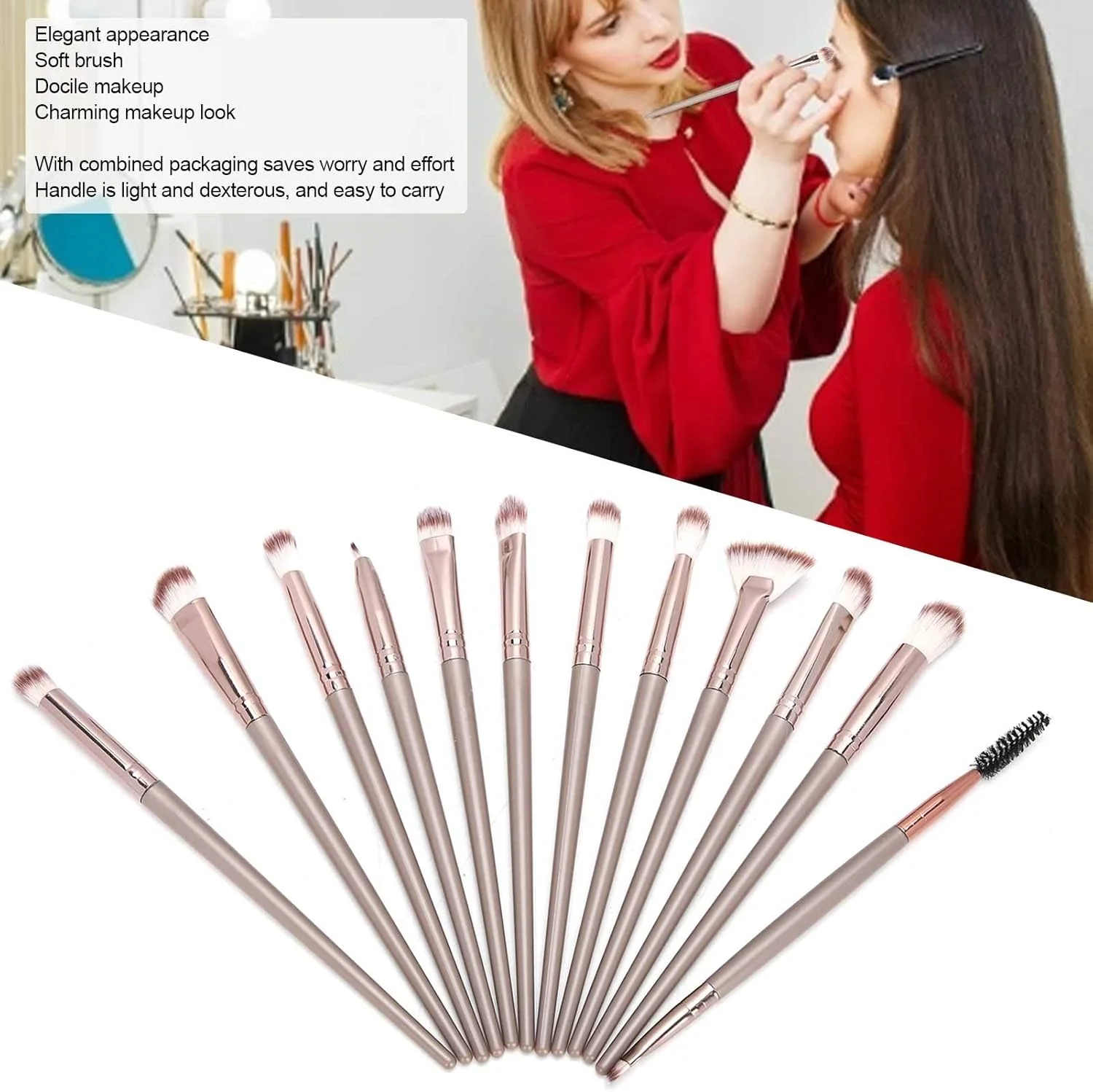 ست برس آرایشی 12 تکه Haofy، نایلونی، پودر فیکس، رژگونه، کانسیلر، سایه چشم، برس لب، کرم پودر، ترکیب کننده، پودر صورت، رژگونه، سایه چشم ست برس آرایشی 12 تکه Haofy، نایلونی، پودر فیکس، رژگونه، کانسیلر، سایه چشم، برس لب، کرم پودر، ترکیب کننده، پودر صورت، رژگونه، سایه چشم