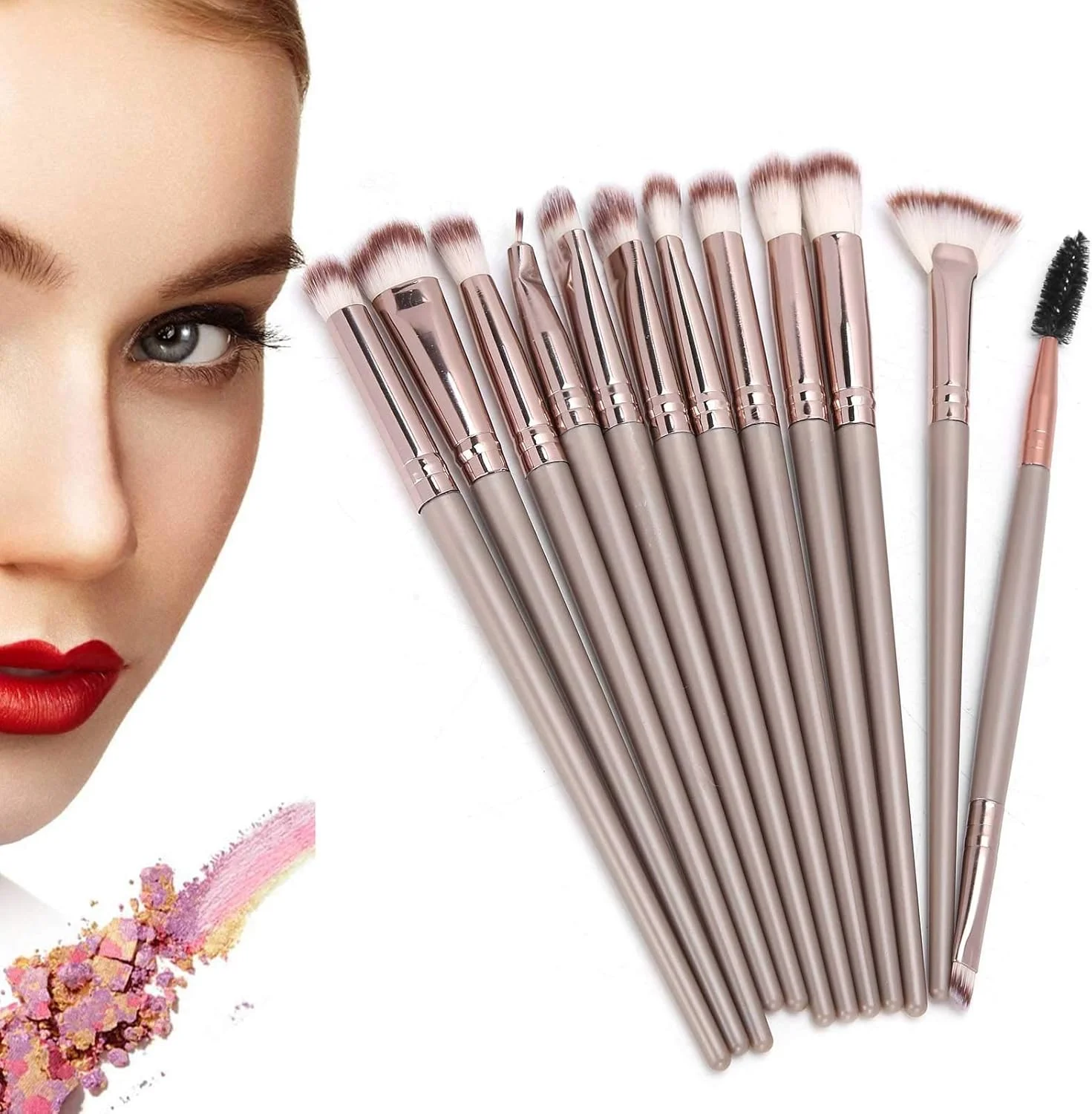 ست برس آرایشی 12 تکه Haofy، نایلونی، پودر فیکس، رژگونه، کانسیلر، سایه چشم، برس لب، کرم پودر، ترکیب کننده، پودر صورت، رژگونه، سایه چشم ست برس آرایشی 12 تکه Haofy، نایلونی، پودر فیکس، رژگونه، کانسیلر، سایه چشم، برس لب، کرم پودر، ترکیب کننده، پودر صورت، رژگونه، سایه چشم