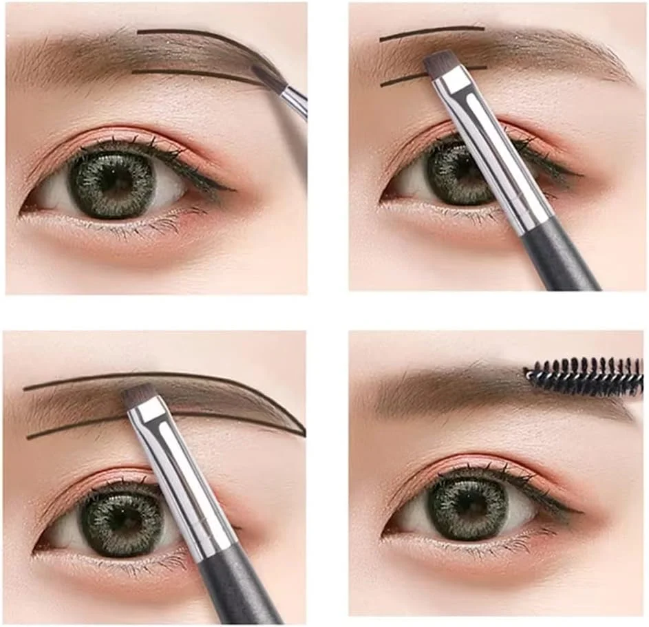 GZXYUAN ست برس ابرو 3 عددی، برس خط چشم زاویه دار تخت، ست برس ابرو، برس آرایش سایه چشم برای ابزار آرایشی کرم مایع ژل GZXYUAN ست برس ابرو 3 عددی، برس خط چشم زاویه دار تخت، ست برس ابرو، برس آرایش سایه چشم برای ابزار آرایشی کرم مایع ژل