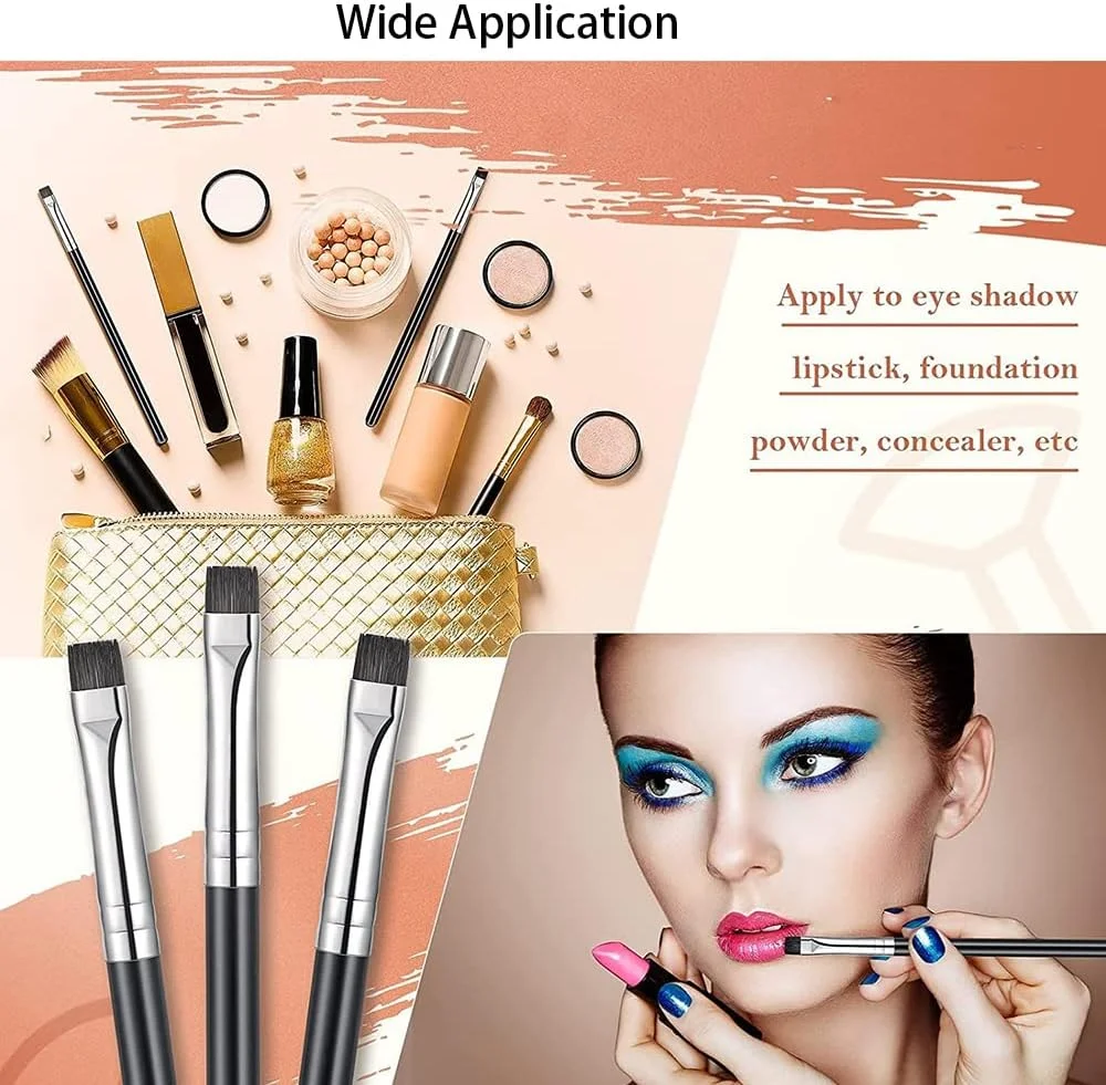 GZXYUAN ست برس ابرو 3 عددی، برس خط چشم زاویه دار تخت، ست برس ابرو، برس آرایش سایه چشم برای ابزار آرایشی کرم مایع ژل GZXYUAN ست برس ابرو 3 عددی، برس خط چشم زاویه دار تخت، ست برس ابرو، برس آرایش سایه چشم برای ابزار آرایشی کرم مایع ژل