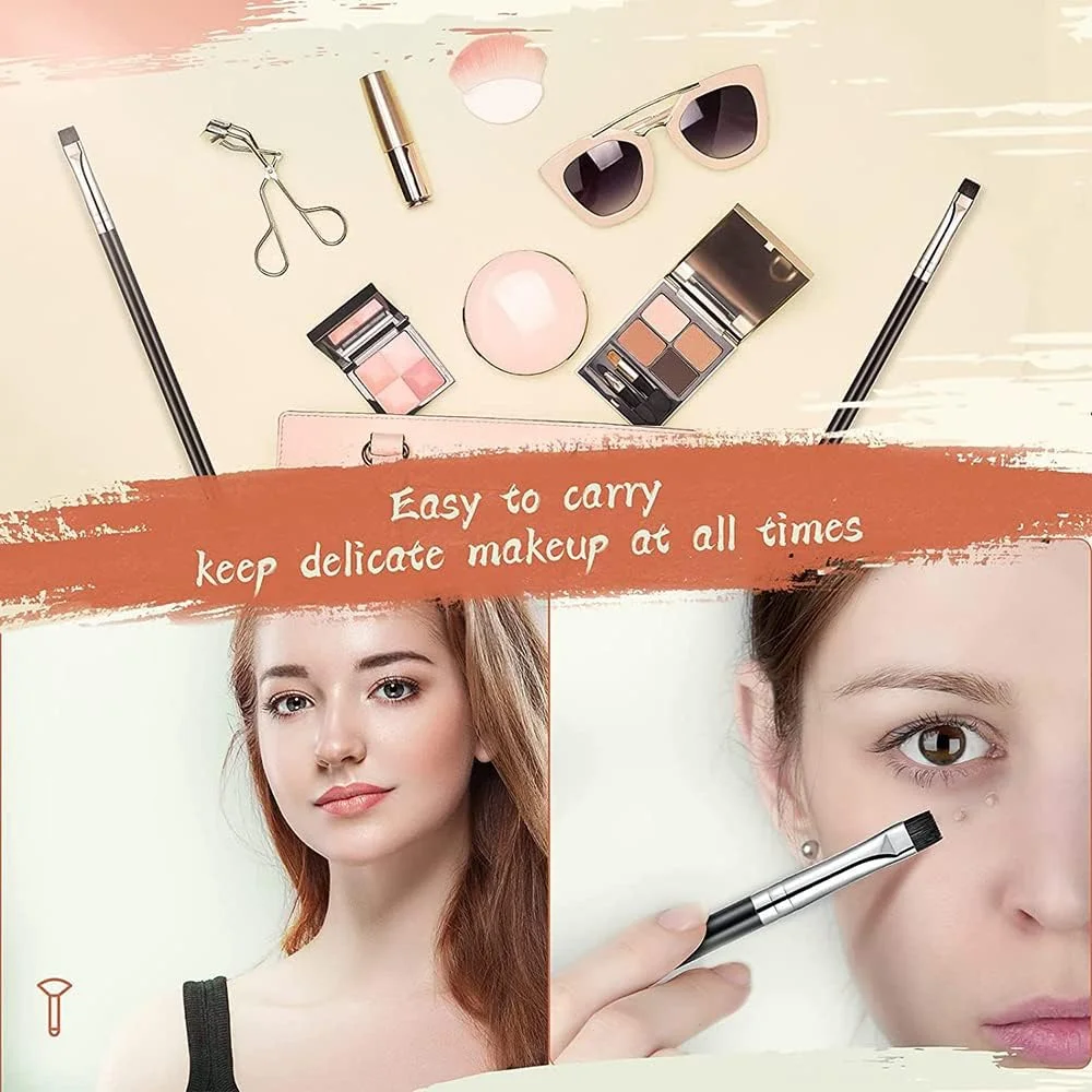 GZXYUAN ست برس ابرو 3 عددی، برس خط چشم زاویه دار تخت، ست برس ابرو، برس آرایش سایه چشم برای ابزار آرایشی کرم مایع ژل GZXYUAN ست برس ابرو 3 عددی، برس خط چشم زاویه دار تخت، ست برس ابرو، برس آرایش سایه چشم برای ابزار آرایشی کرم مایع ژل