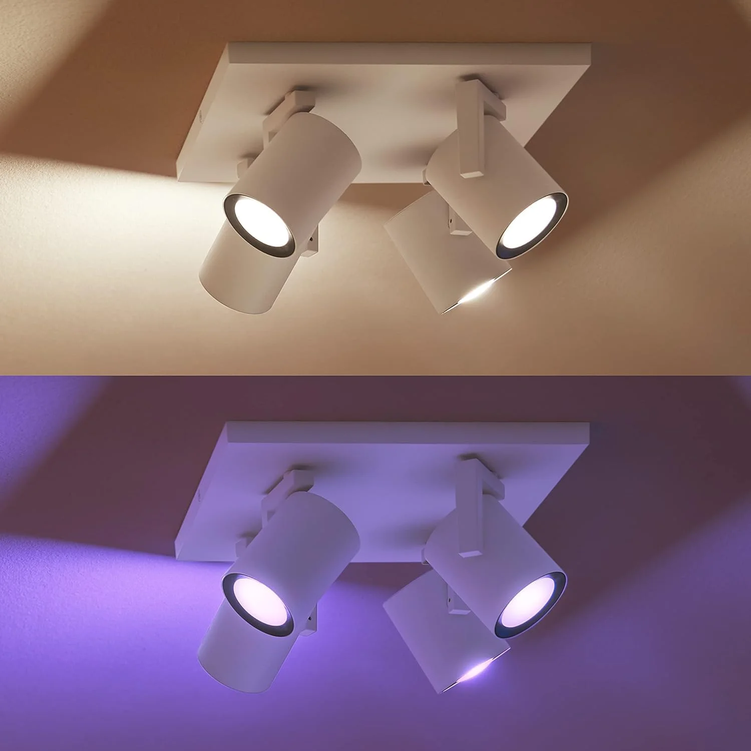 چراغ سقفی Philips Hue White & Color Ambiance Argenta با چهار نقطه نور، چراغ های LED قابل تنظیم برای سیستم Hue با 16 میلیون رنگ، کنترل هوشمند نور از طریق صدا و برنامه، سفید چراغ سقفی Philips Hue White & Color Ambiance Argenta با چهار نقطه نور، چراغ های LED قابل تنظیم برای سیستم Hue با 16 میلیون رنگ، کنترل هوشمند نور از طریق صدا و برنامه، سفید