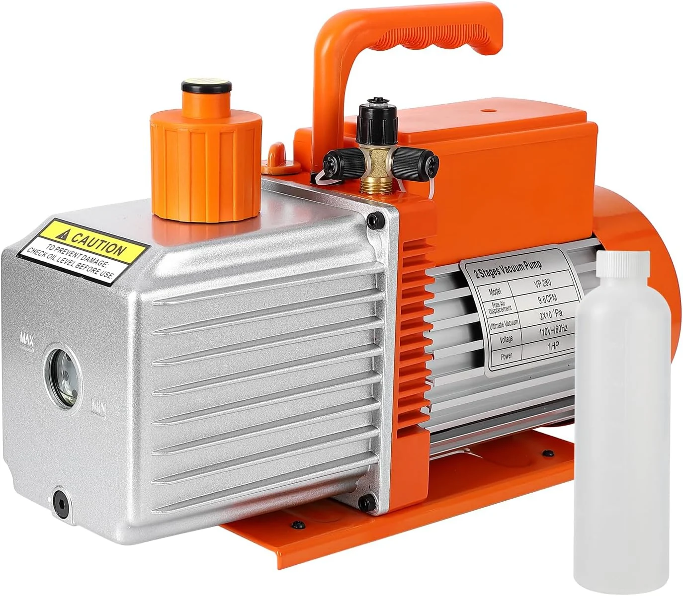 پمپ وکیوم EcoExplorer 5 CFM 1/2 HP، کیت پمپ وکیوم اتوماتیک AC، موتور تمام مسی، کاربر پسند، برای R12، R22، R134a، R410a، R502 برای تهویه مطبوع خودرو و گاز زدایی رزین