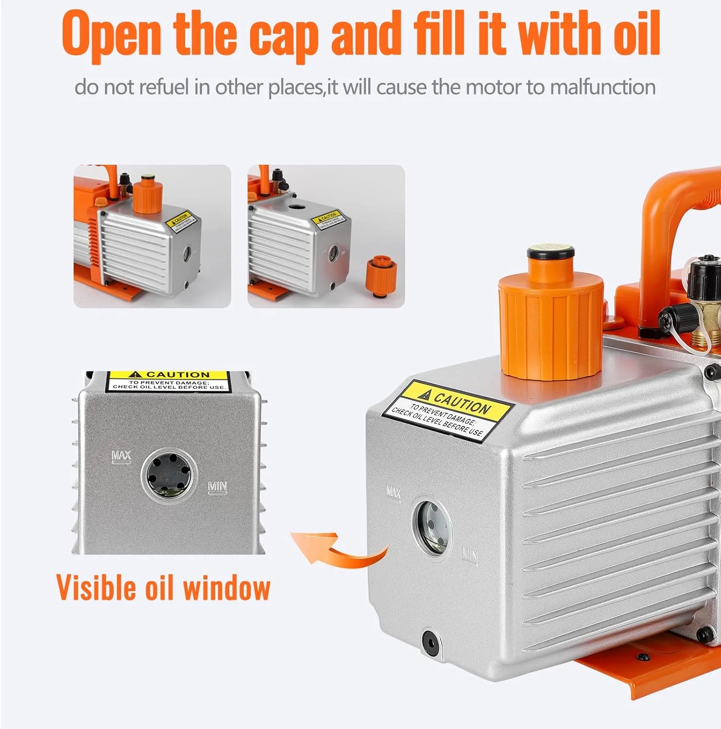 پمپ وکیوم EcoExplorer 5 CFM 1/2 HP، کیت پمپ وکیوم اتوماتیک AC، موتور تمام مسی، کاربر پسند، برای R12، R22، R134a، R410a، R502 برای تهویه مطبوع خودرو و گاز زدایی رزین