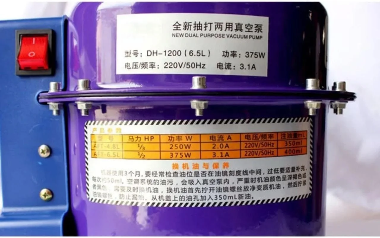 پمپ وکیوم دو منظوره، 250 وات، 220 ولت/50 هرتز، ظرفیت 4.8 لیتر، با قابلیت تست فشار