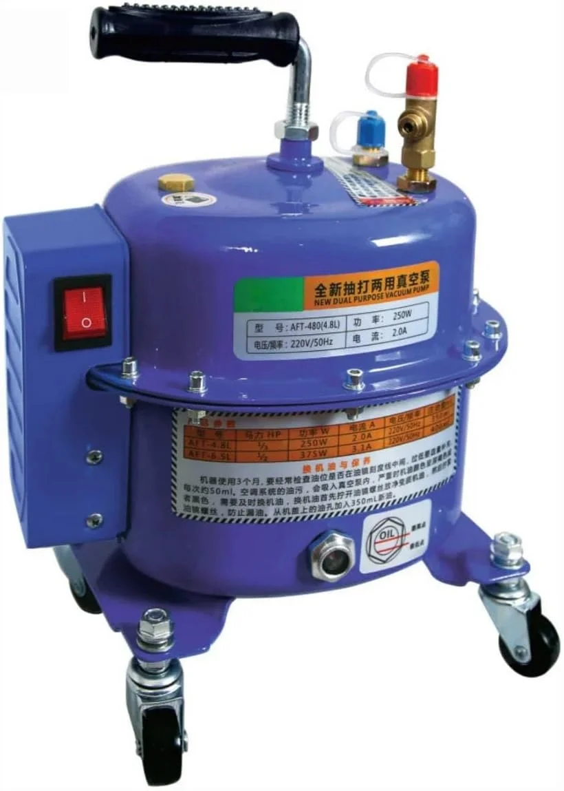 پمپ وکیوم دو منظوره، 250 وات، 220 ولت/50 هرتز، ظرفیت 4.8 لیتر، با قابلیت تست فشار