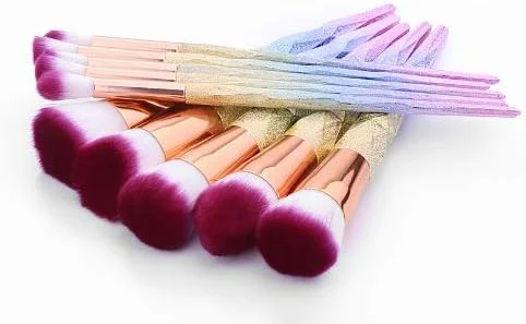 ست برس آرایشی گرادینت رنگی GXFCZJH شامل برس پودر فیکس، سایه چشم و کانتور