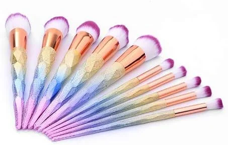 ست برس آرایشی گرادینت رنگی GXFCZJH شامل برس پودر فیکس، سایه چشم و کانتور