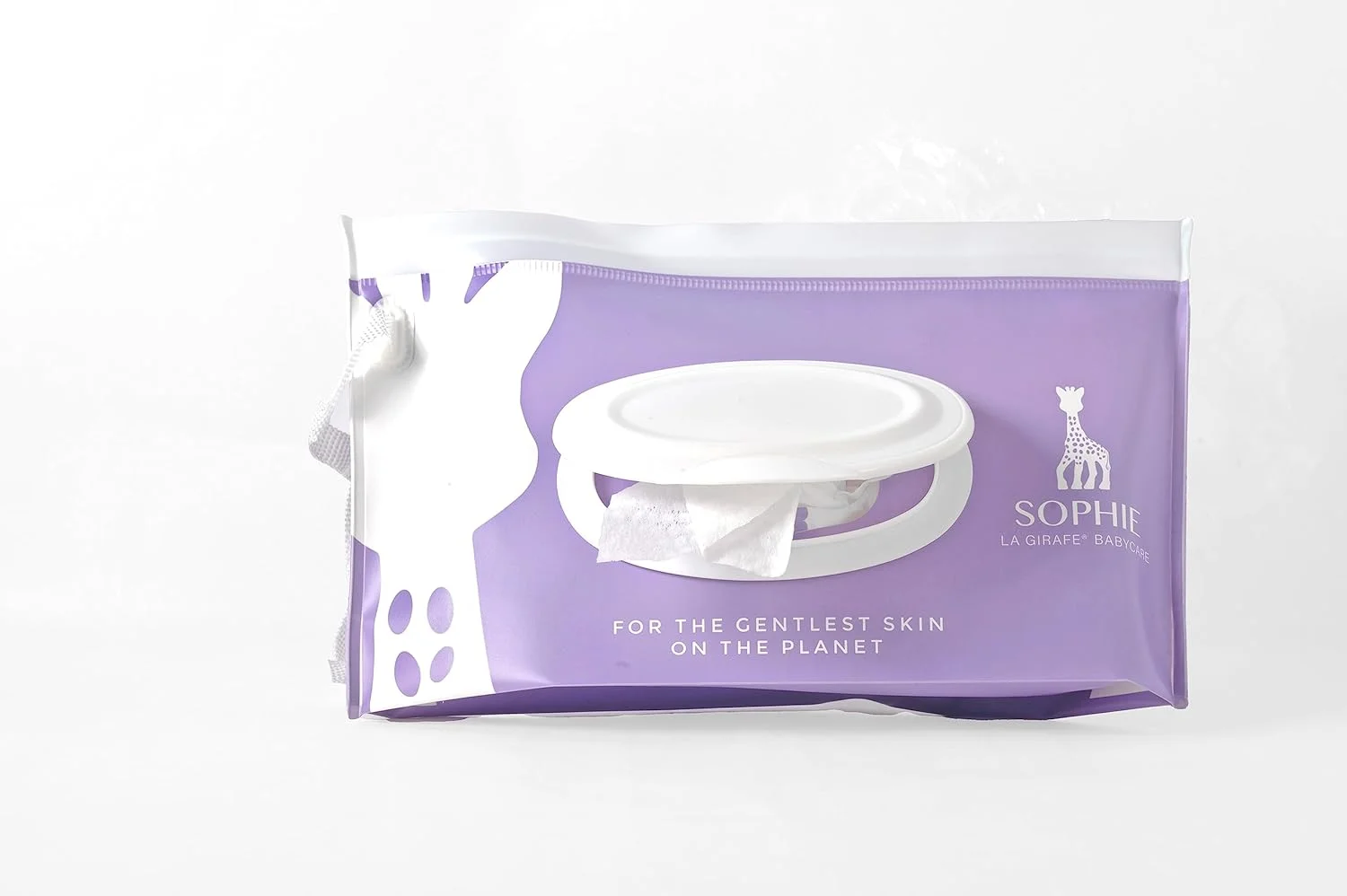 ست مراقبت از نوزاد ارگانیک Sophie la Girafe Babycare Tiny Traveler - کیت مسافرتی مناسب کیف پوشک با 4 محصول ضروری + کیف دستمال مرطوب قابل استفاده مجدد + 6 بسته دستمال 20 عددی - مورد تایید TSA و سازگار با محیط زیست