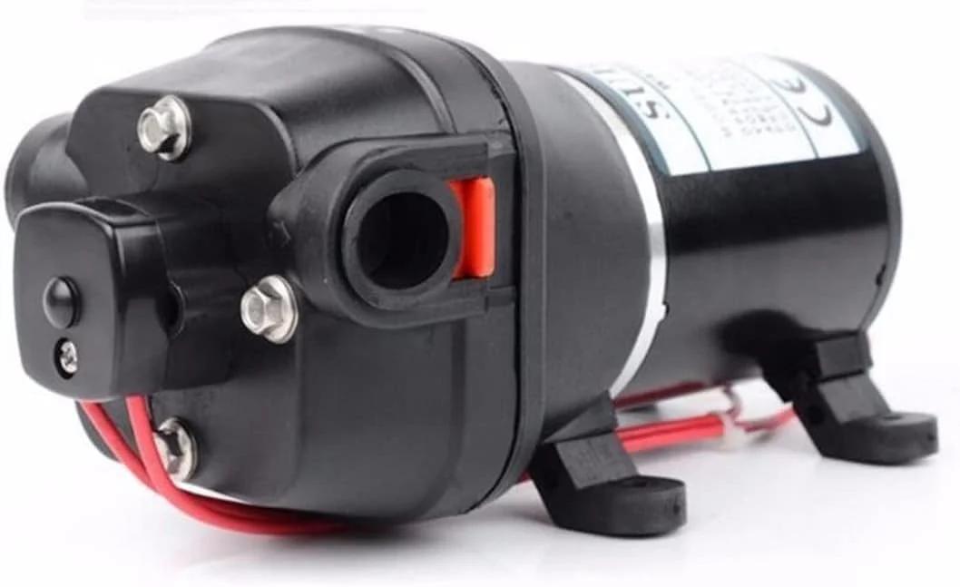 پمپ وکیوم DC فشار پایین 40psi (2.8bar) حداکثر ارتفاع 25 متر پمپ دیافراگمی برقی موتور آبیاری کاروان تامین آب خودرو (24 ولت)