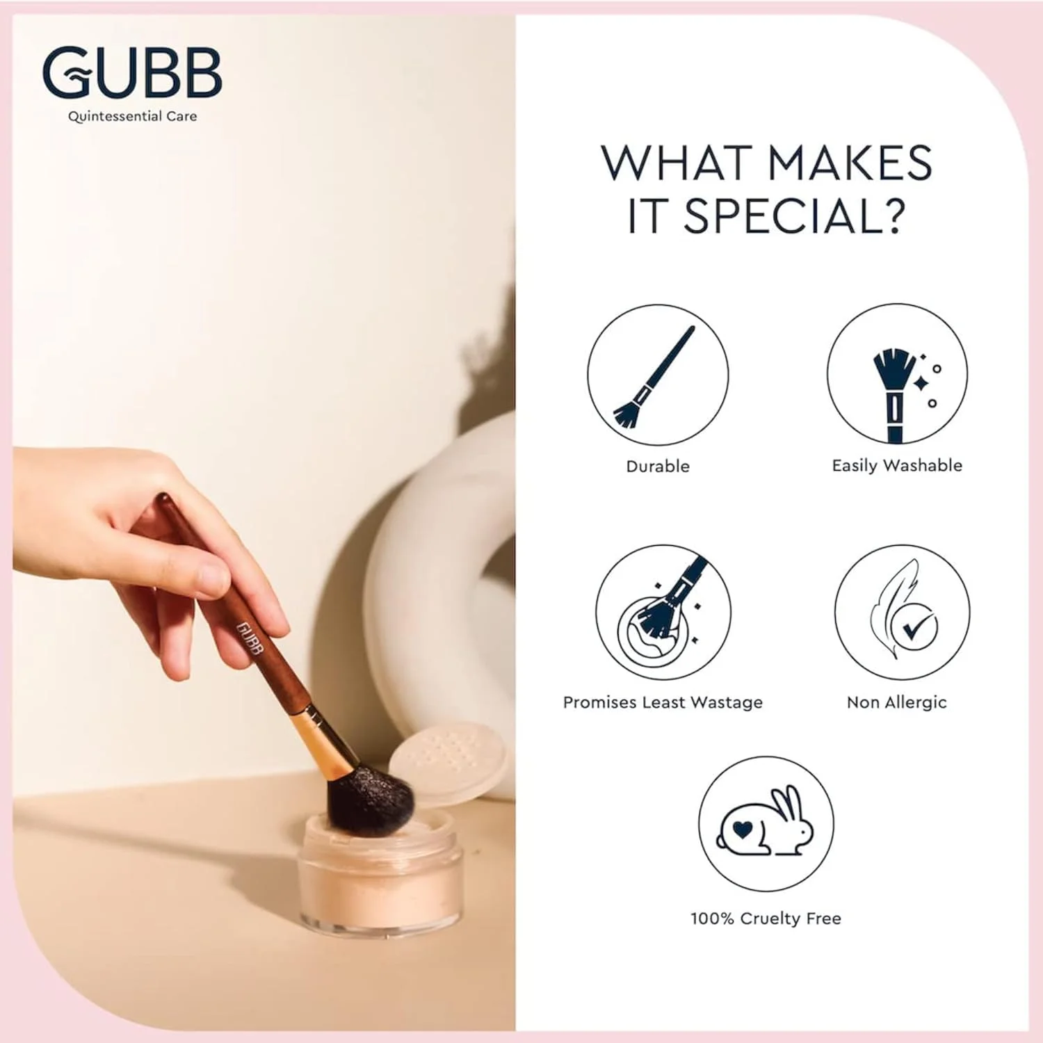 ست کیت روزانه GUBB شامل 4 قلم مو - برس بادبزنی، برس رژگونه، برس سایه چشم و پدهای آرایشی ست کیت روزانه GUBB شامل 4 قلم مو - برس بادبزنی، برس رژگونه، برس سایه چشم و پدهای آرایشی