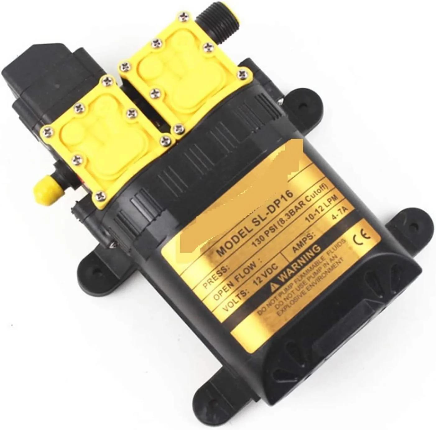 پمپ وکیوم DC 12 ولت 125psi 9 لیتر در دقیقه پمپ آب برقی کشاورزی پمپ دوگانه پمپ دیافراگمی فشار قوی میکرو کارواش آب پاش