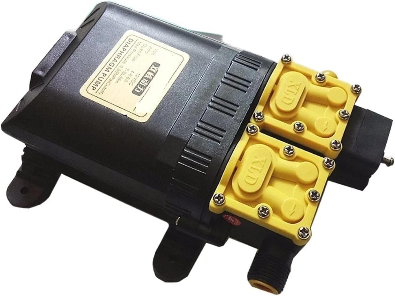 پمپ وکیوم DC 12 ولت 125psi 9 لیتر در دقیقه، پمپ آب برقی کشاورزی، پمپ دوگانه، پمپ دیافراگمی فشار قوی میکرو، کارواش آب پاش (12 ولت)