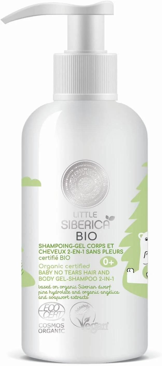 ناتورا Siberica Little Siberica. ژل-شامپو سر و بدن 2 در 1 بدون اشک کودک، دارای گواهی ارگانیک، 250 میلی لیتر