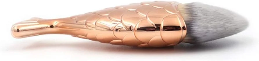 مجموعه برس آرایشی GOBUY - برس فونداسیون دم ماهی، برس فونداسیون پری دریایی، برس آرایش برهنه کرم BB، ابزار آرایش زیبایی - صورتی نرم (رنگ: رزگلد)