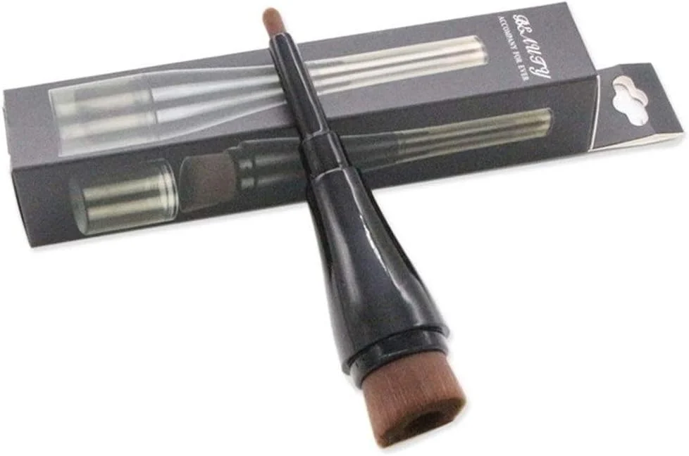 مجموعه برس آرایشی GOBUY، برس آرایشی دو سر، برس مسافرتی کرم پودر، برس سایه چشم، برس کانسیلر با پوشش نرم (رنگ: مشکی)