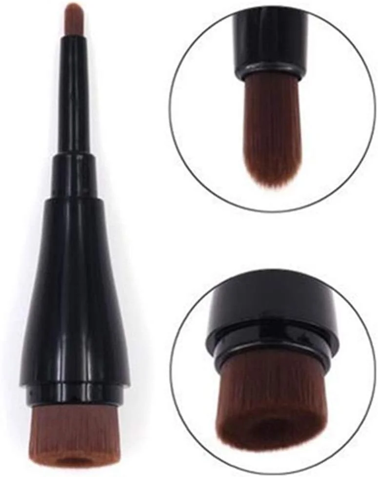 مجموعه برس آرایشی GOBUY، برس آرایشی دو سر، برس مسافرتی کرم پودر، برس سایه چشم، برس کانسیلر با پوشش نرم (رنگ: مشکی)