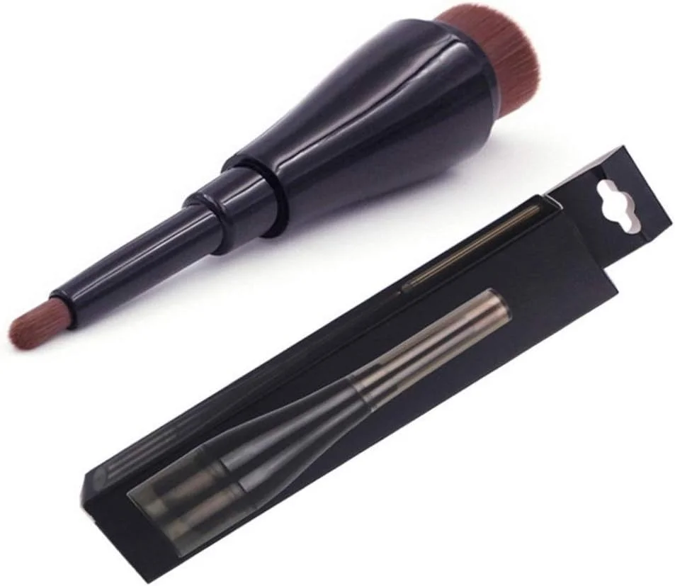 مجموعه برس آرایشی GOBUY، برس آرایشی دو سر، برس مسافرتی کرم پودر، برس سایه چشم، برس کانسیلر با پوشش نرم (رنگ: مشکی)