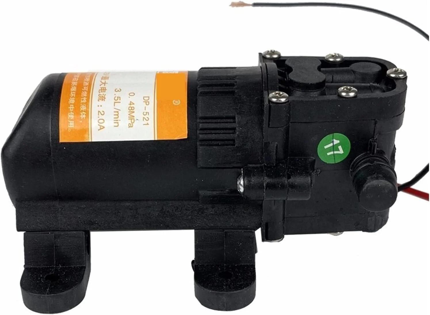 پمپ وکیوم پمپ آب برقی کشاورزی DC 12 ولت 70psi 3.5 لیتر در دقیقه مشکی میکرو فشار قوی دیافراگمی آب پاش کارواش 12 ولت