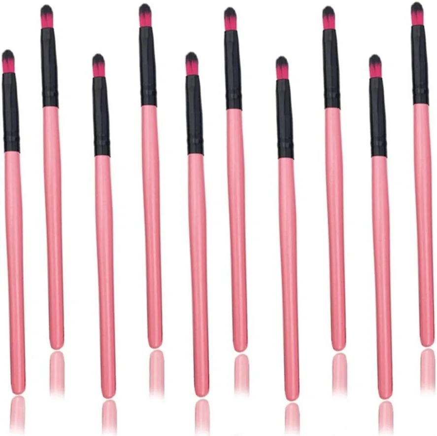 مجموعه برس آرایشی گوبای، 10 برس آرایشی برای سایه چشم، برس لب، سایه چشم هایلایت، ابزار مناسب - صورتی نرم (رنگ: صورتی مشکی)