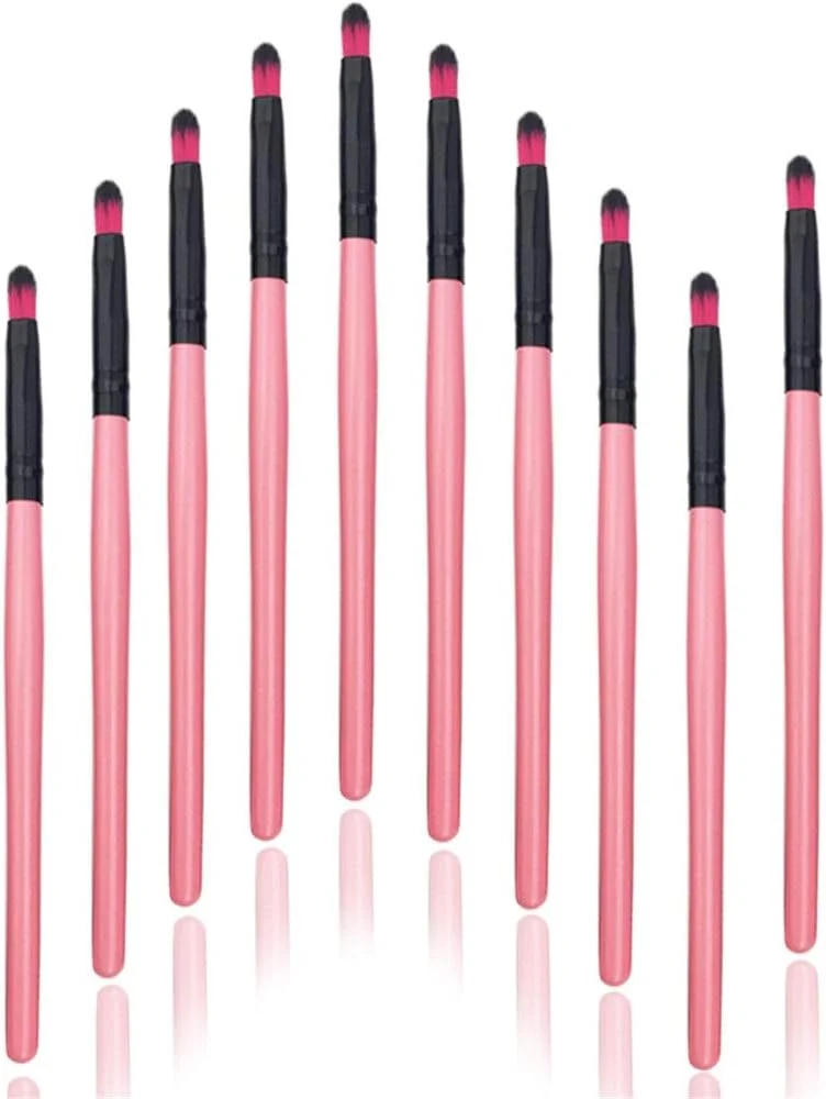 مجموعه برس آرایشی گوبای، 10 برس آرایشی برای سایه چشم، برس لب، سایه چشم هایلایت، ابزار مناسب - صورتی نرم (رنگ: صورتی مشکی)