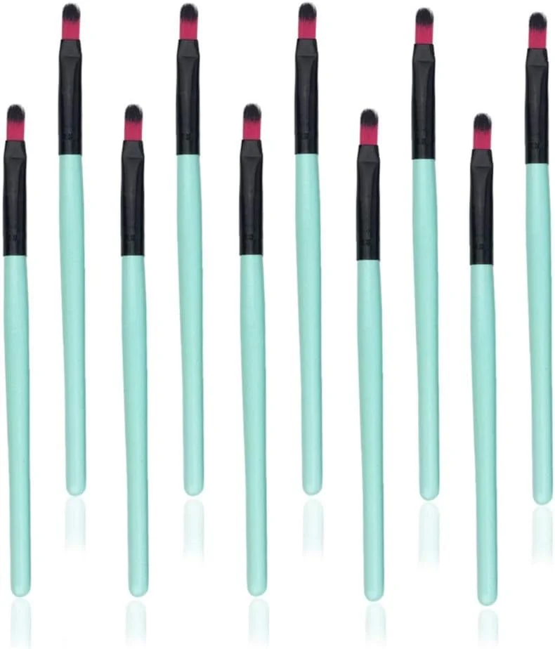 مجموعه برس آرایشی گوبای - 10 برس آرایشی، برس پخش کننده سایه چشم، برس لب، هایلایتر سایه چشم، ابزار مناسب - آبی نرم (رنگ: سبز مشکی)